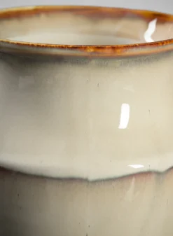 8in Tall Cream Evora Ceramic Vase