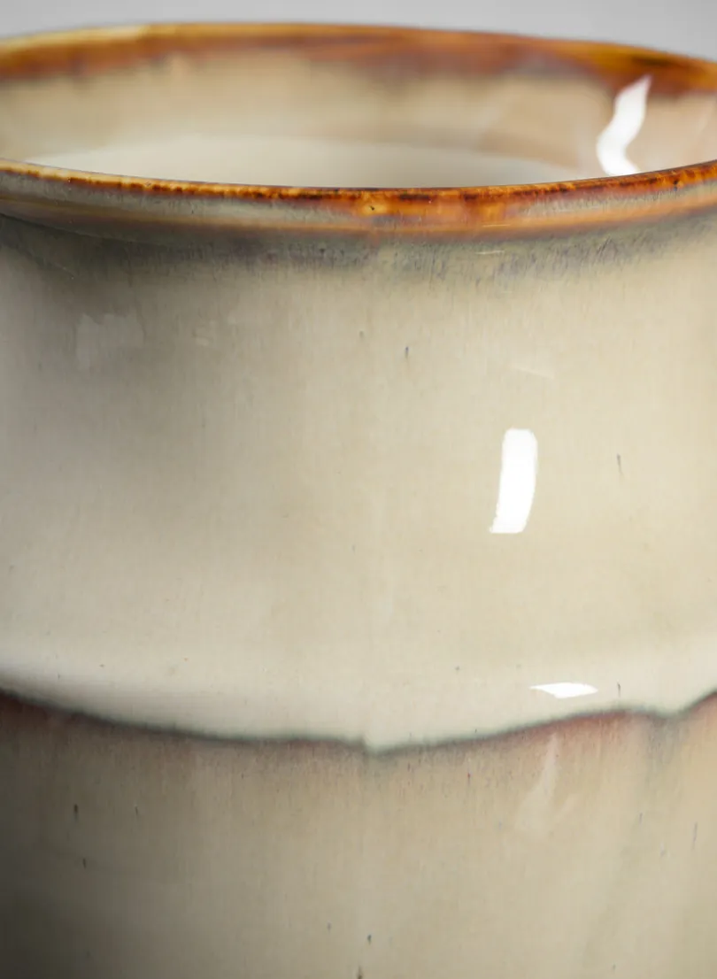 8in Tall Cream Evora Ceramic Vase