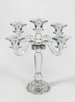 15in Tall Crystal Square Cup Candelabra