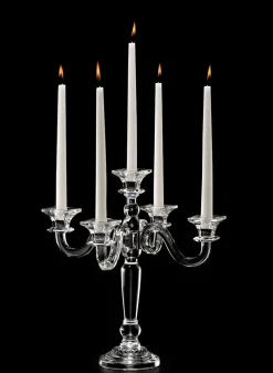 15in Tall Crystal Square Cup Candelabra