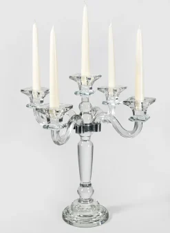15in Tall Crystal Square Cup Candelabra