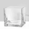 5 3/4in Tall Cube Clear Glass Vase