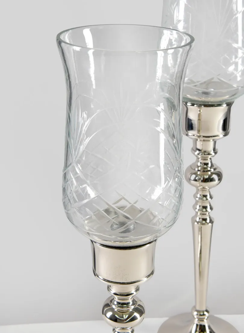 15in Tall Dalia Hurricane Candle Stand