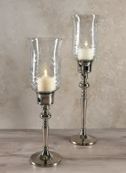 15in Tall Dalia Hurricane Candle Stand