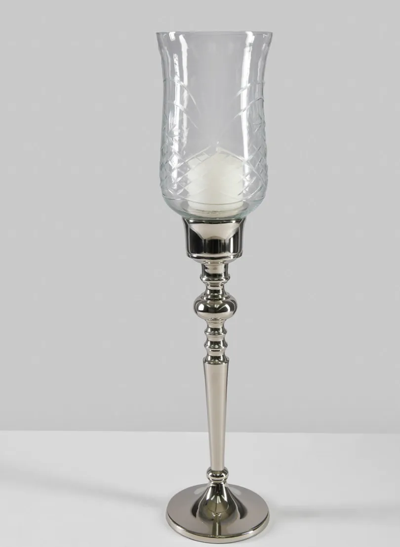 18in Tall Dalia Hurricane Candle Stand