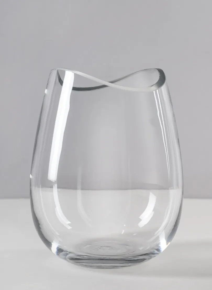 7in Tall Deco Cut Glass Vase