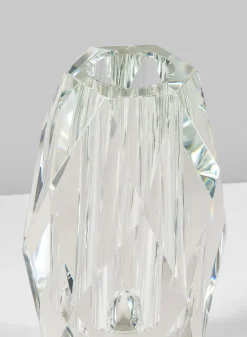 9.5in Tall Diamond Cut Crystal Glass Vase
