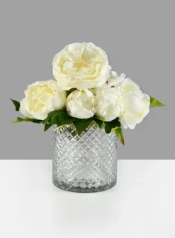 6in Tall Diamond Cut Glass Cylinder