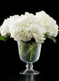 8.5in Tall Diamond Cut Glass Pedestal Vase