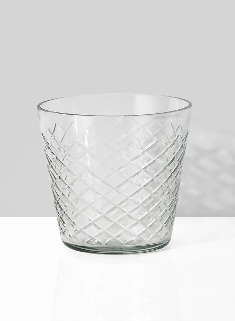 3.75in Tall Diamond Cut Glass Vase