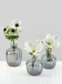 7in Tall Dijon Grey Luster Glass Vase