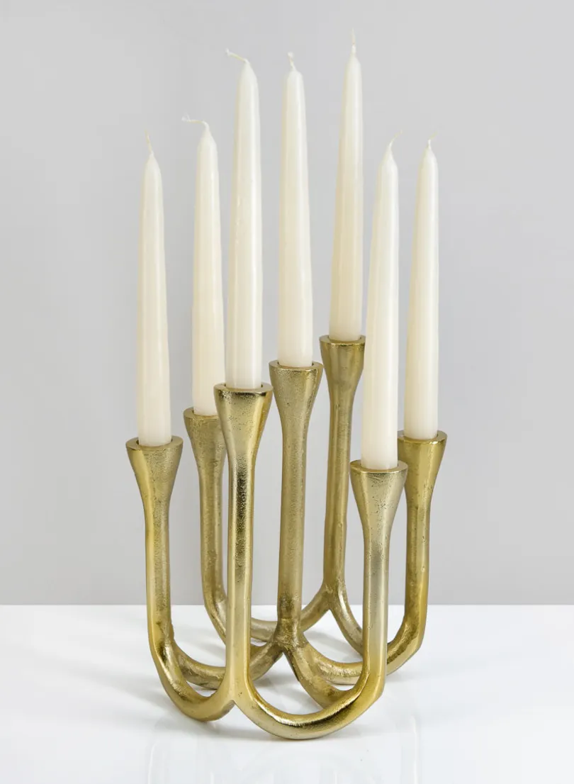 8.25in Tall Eglise Seven Light Metal Candle Stand