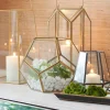 11in Tall Emerald Cut Glass Lantern