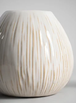 4.5in Tall Faro Aged White Ceramic Vase