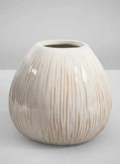 4.5in Tall Faro Aged White Ceramic Vase