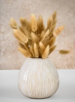 4.5in Tall Faro Aged White Ceramic Vase