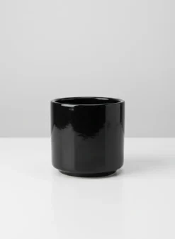 3.5in Tall Florist Choice Gloss Black Ceramic Cylinder, Set of 6