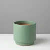 4in Tall Florist Choice Matte Teal Green Ceramic Cachepot, Set of 6