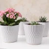 4.5in Tall Florist Choice White Ceramic Cachepot, Set of 4
