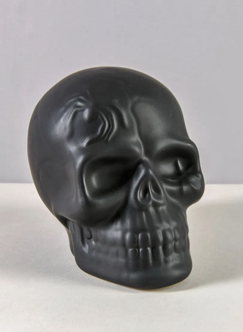 4.5in Tall Freddy's Black Porcelain Skull