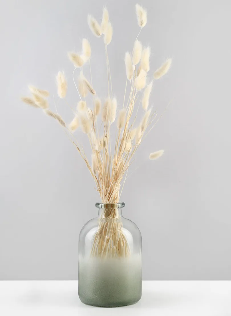 6.5in Tall Frost Sea Glass Green Bottle Vase