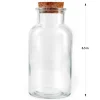 6.5in Tall Glass Bottle With Cork, Set of 2