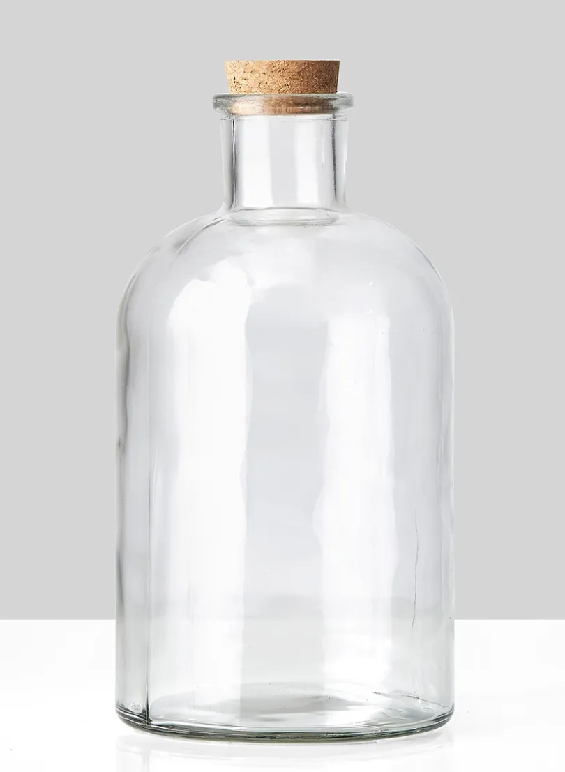 11in Tall Glass Bottle With Cork