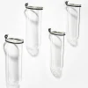 5.75in Tall Glass Tube Vase With Iron Ring, Set of 4
