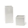 3in Tall Gloss White Ceramic Cube, Set of 4