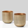 4in Tall Gold Aluminum Vase, Set of 2