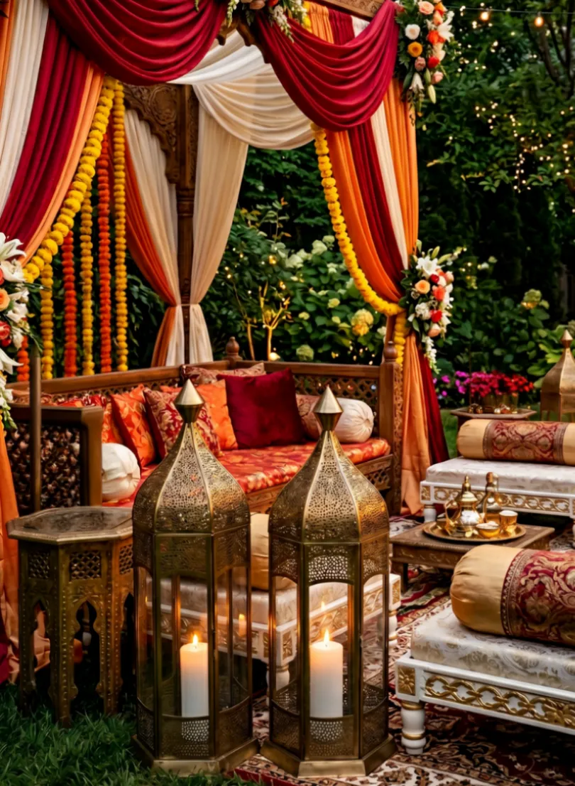21.5in Tall Gold Aravali Lantern