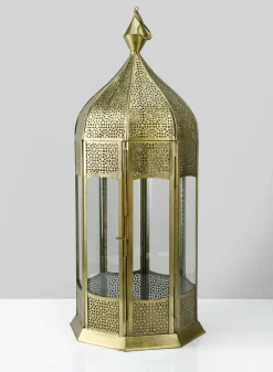 21.5in Tall Gold Aravali Lantern