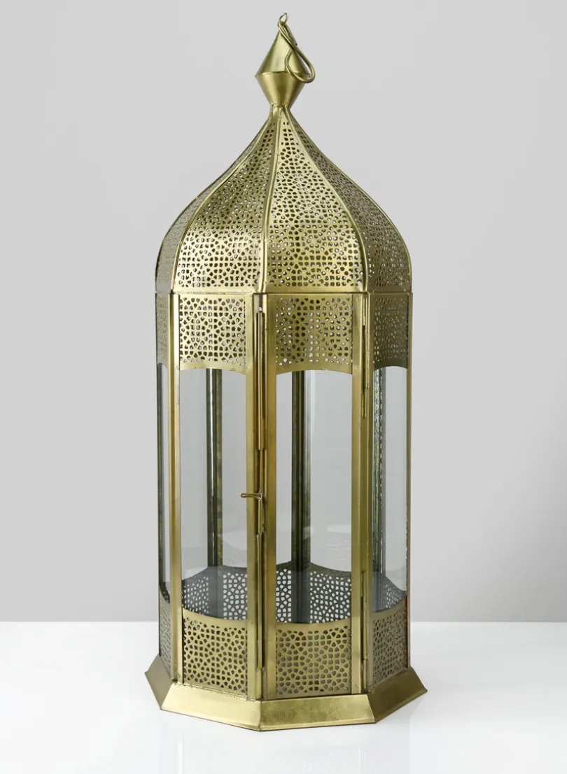 21.5in Tall Gold Aravali Lantern
