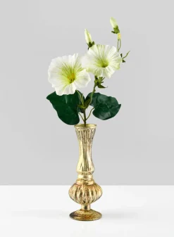 7in Tall Gold Diamond Glass Bud Vase