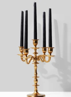 14in Tall Gold Metal Candelabra
