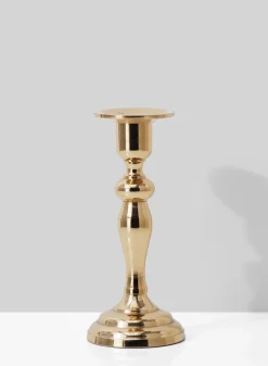 9in Tall Gold Metal Candlestick
