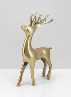 8in Tall Gold Metal Reindeer
