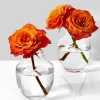 5in Tall Gold Rim Belly Glass Vase, Small Mouth