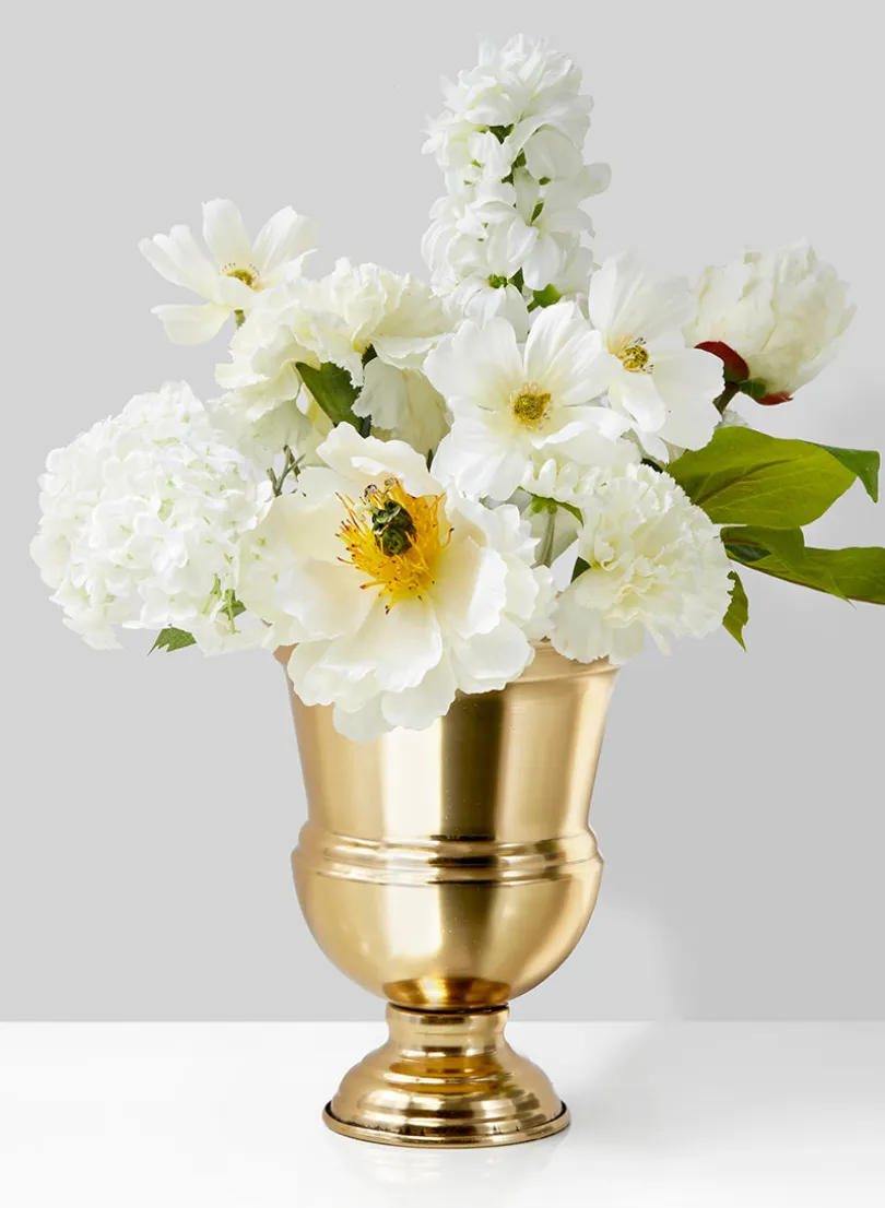 7.5in Tall Gold Urn Iron Vase