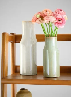 8in Tall Green Glaze Annika Ceramic Cylinder