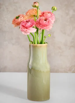 8in Tall Green Glaze Annika Ceramic Cylinder
