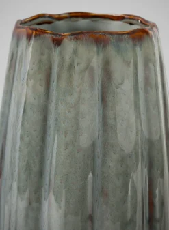 11in Tall Grey Glazed Leif Ceramic Vase