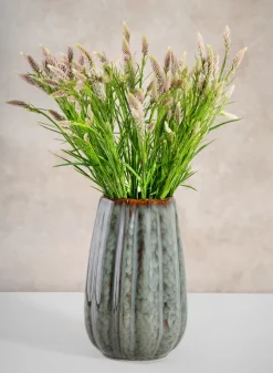 11in Tall Grey Glazed Leif Ceramic Vase
