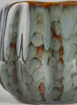 4.5in Tall Grey Glazed Leif Ceramic Cachepot