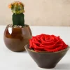 3.25in Tall Guan Oxblood Mini Ceramic Pots, Set of 2
