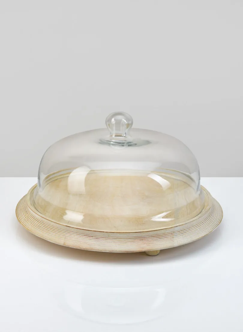 6in Tall Gypsie Glass Cloche with Wood Base