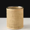 6in Tall Haiphong Cane Weaved Glass Cylinder