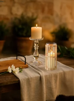 10in Tall Halong Cane Weaved Glass Cylinder