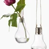 6.25in Tall Hanging Glass Lightbulb Vase With Jute Cord
