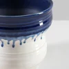 5.5in Tall Harami Running Blue Ceramic Pot